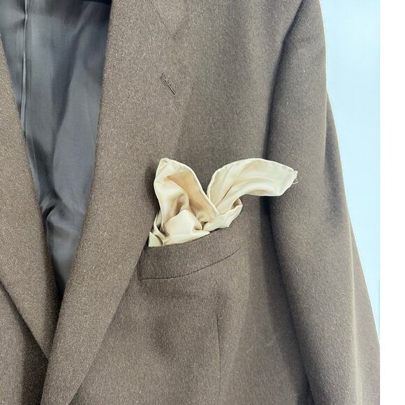 Tasso Elba Camelhair Men Blazer Sz 44L Chocolate Quiet Luxury Old Money Heritage - Picture 2 of 14